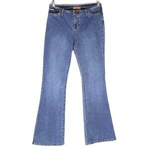 Tommy Hilfiger Jeans Womens Size 9 LUY LUY Stretch Flare 2004 Y2K Bare Back Blue